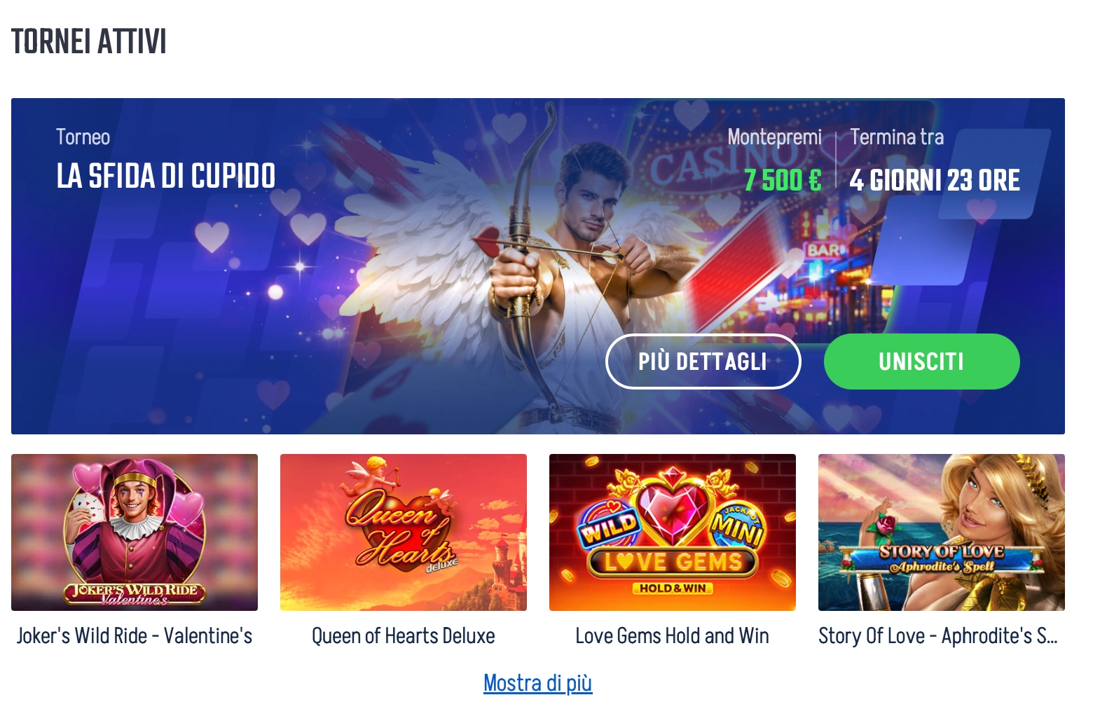 Tornei e promozioni sulle slot